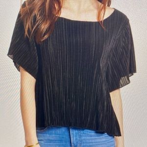Madewell Black Pleated Top Size M